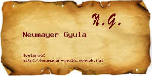 Neumayer Gyula névjegykártya